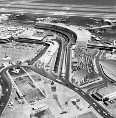 Image: negative: San Francisco International Airport (SFO), aerial, South Terminal and parking garage