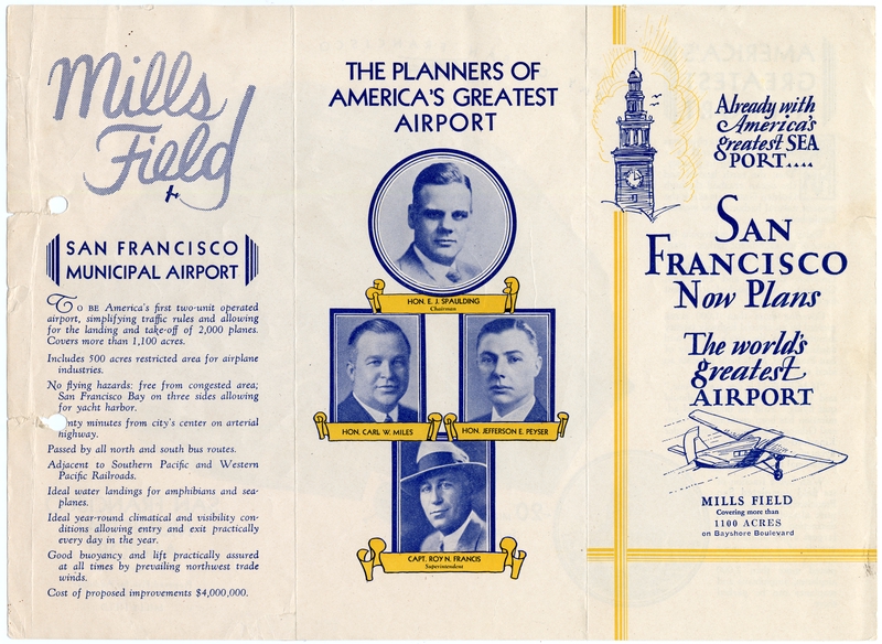 Image: brochure: Mills Field Municipal Airport of San Francisco