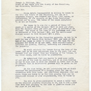 Image #2: correspondence: Mills Estate Incorporated, Joseph J. Phillips, Right of Way Agent for City and County of San Francisco