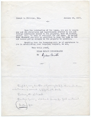 Image: correspondence: Mills Estate Incorporated, Joseph J. Phillips, Right of Way Agent for City and County of San Francisco