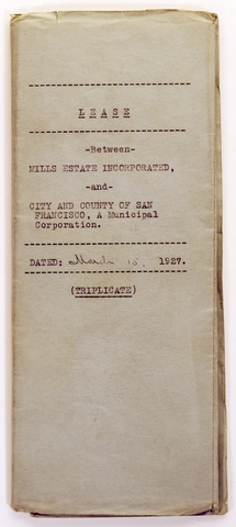 Lease: City and County of San Francisco, Mills Estate Incorporated, temporary airport
