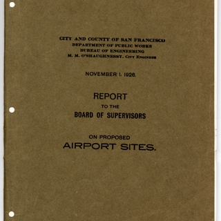 Image #1: report: San Francisco Department of Public Works, Bureau of Engineering, proposed airport sites