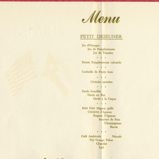 Image #2: menu: Pan American World Airways, President (First) Class