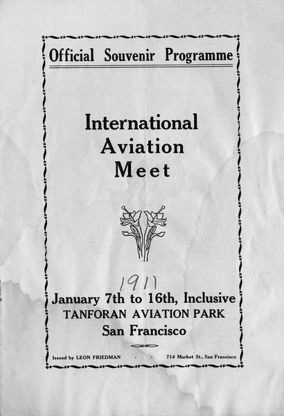 Image: program: Official Souvenir Program, Aviation Meet (Tanforan - San Francisco)