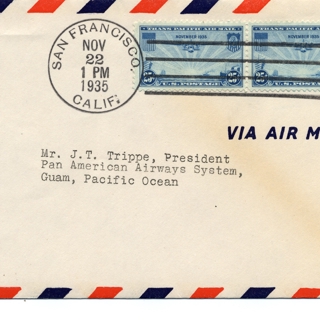 Image #1: airmail flight cover: Pan American Airways, FAM-14, San Francisco (Alameda) - Guam route