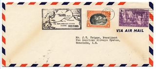 Image: airmail flight cover: Pan American Airways, Philippines - United States route