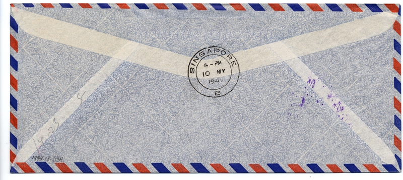 Image: airmail flight cover: Pan American Airways, Manila - Singapore route
