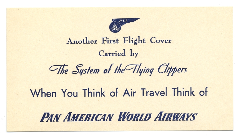 Image: airmail flight cover: Pan American World Airways, FAM-19, Honolulu - Sydney route