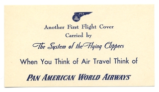 Image: airmail flight cover: Pan American World Airways, FAM-19, Honolulu - Sydney route