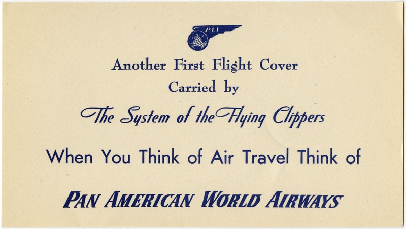 Image: airmail flight cover: Pan American World Airways, FAM-14, San Francisco - Shanghai route