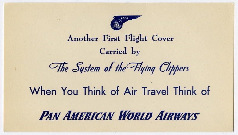 Image: airmail flight cover: Pan American World Airways, FAM-14, Guam - Shanghai route
