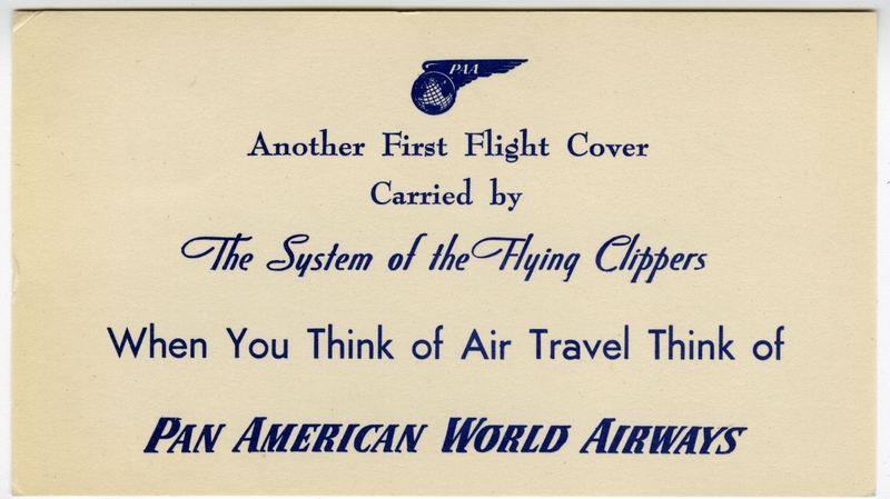 Image: airmail flight cover: Pan American World Airways, FAM-14, Guam - Shanghai route