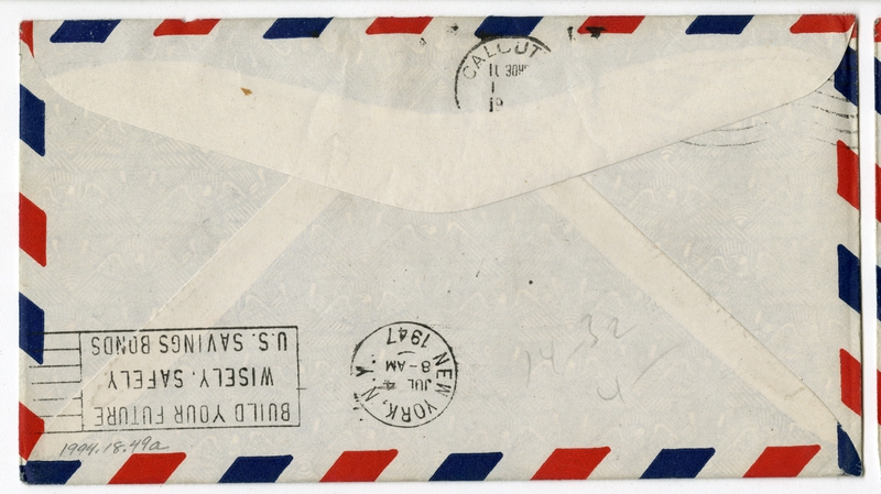 Image: airmail flight cover: Pan American World Airways, FAM-14, San Francisco - Calcutta route