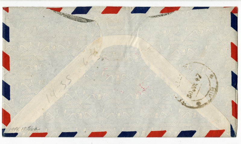 Image: airmail flight cover: Pan American World Airways, Bangkok - Calcutta route