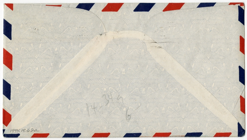 Image: airmail flight cover: Pan American World Airways, Guam - Bangkok route