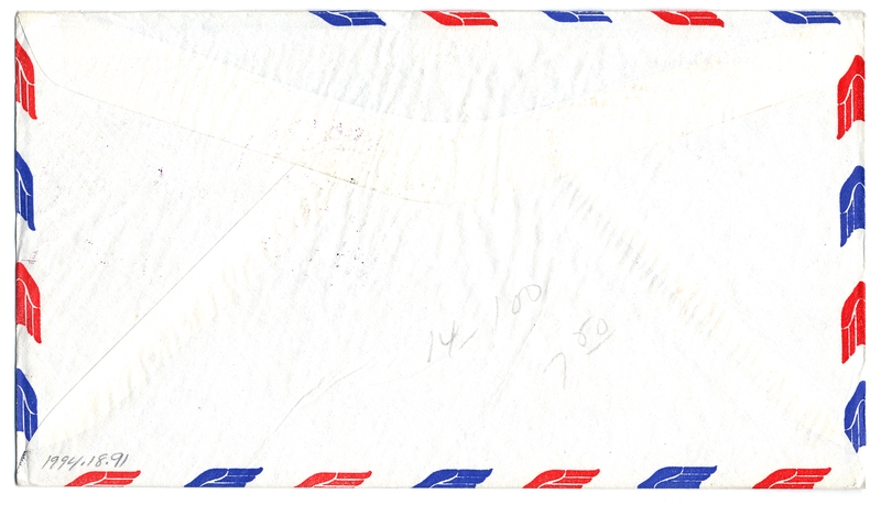 Image: airmail flight cover: Pan American World Airways, Rangoon - Hong Kong route
