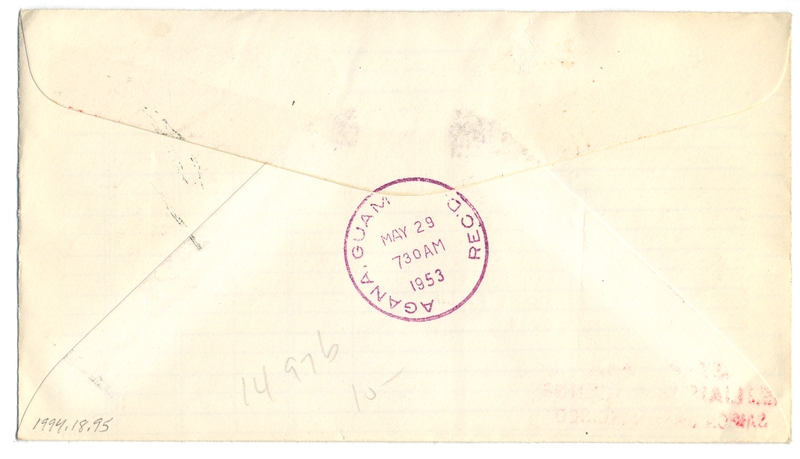 Image: airmail flight cover: Pan American World Airways, Saigon - Guam route