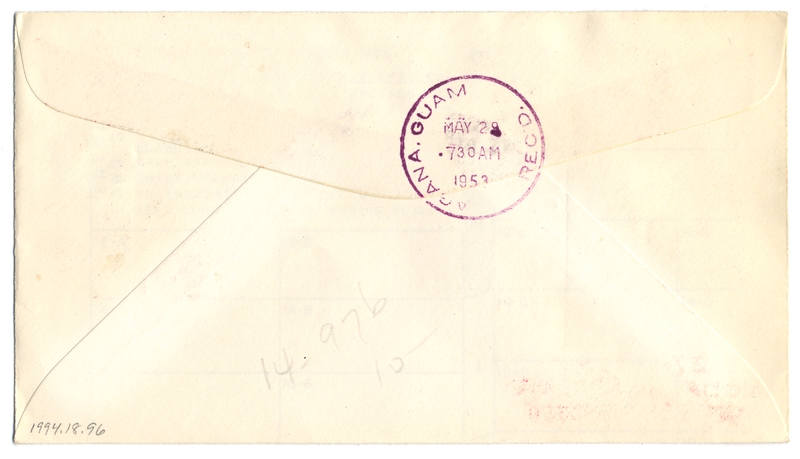 Image: airmail flight cover: Pan American World Airways, Saigon - Guam route