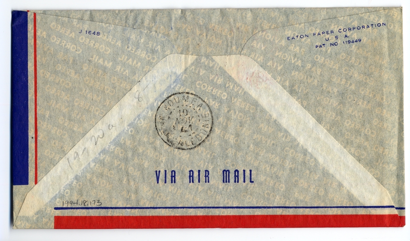 Image: airmail flight cover: Transpacific Air Mail, first airmail flight, Suva (Fiji) - Noumea (New Caledonia) route