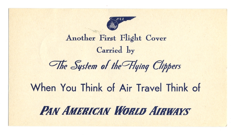 Image: airmail flight cover: Pan American World Airways, Sydney - Honolulu route