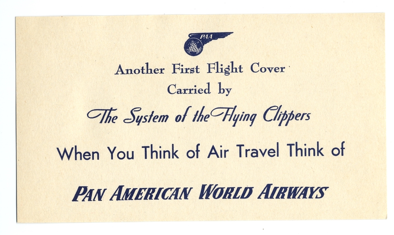Image: airmail flight cover: Pan American World Airways, Sydney - San Francisco route