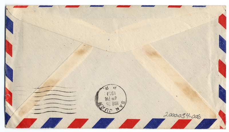Image: airmail flight cover: United States Air Mail, FAM-29, New York - San Juan, Puerto Rico route