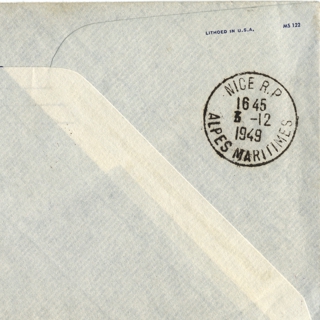 airmail flight cover: American Airlines, New York - Nice, France route