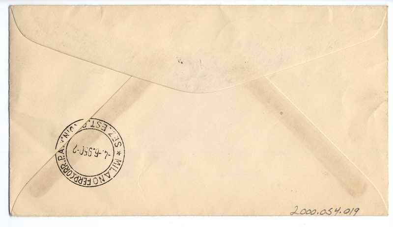 Image: airmail flight cover: Philadelphia - Milan route