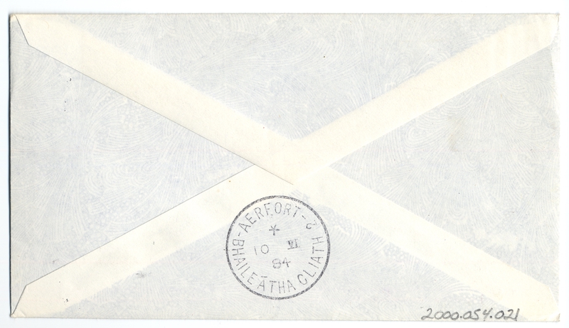 Image: airmail flight cover: Northwest Orient Airlines, Chicago - Dublin, Ireland route