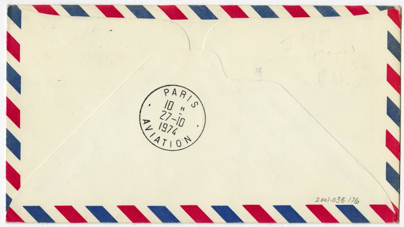 Image: airmail flight cover: Pan American World Airways Cargo, first flight, Boeing 747, New York - Paris route