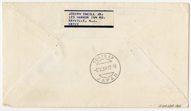 Image: airmail flight cover: Pan American World Airways, first “Great Circle” service, New York - Tokyo route