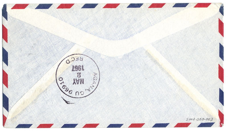 Image: airmail cover: Pan American World Airways, first airmail flight, Tokyo - Guam route