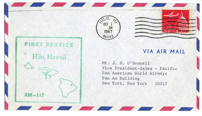 Image: airmail cover: First airmail service, Hilo, Hawaii - San Francisco