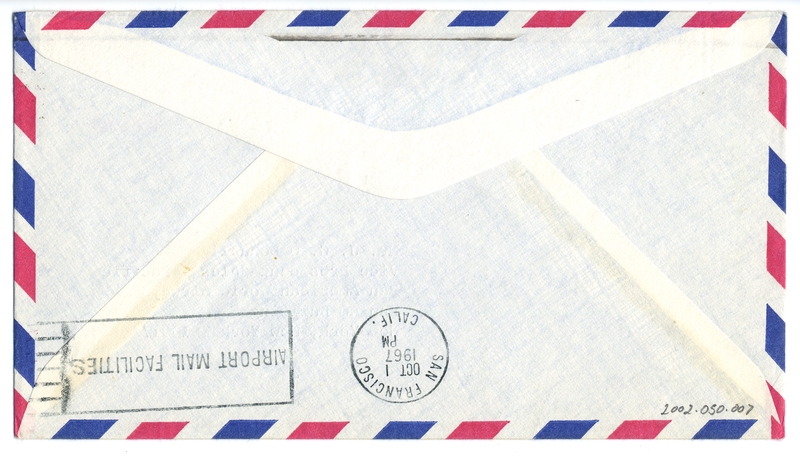 Image: airmail cover: First airmail service, Hilo, Hawaii - San Francisco