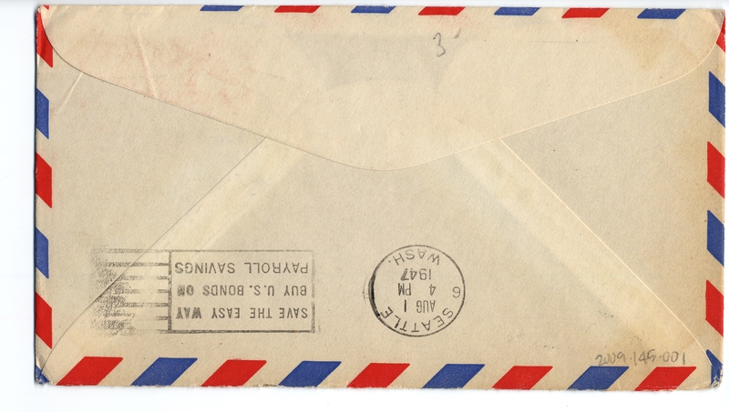 Image: airmail flight cover: AM-63, San Francisco - Seattle route