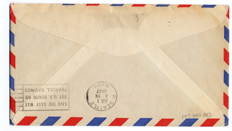 Image: airmail flight cover: AM-63, San Francisco - Seattle route