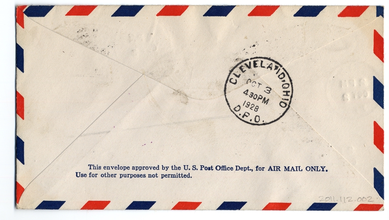Image: airmail flight cover: First airmail flight, United States - Mexico route