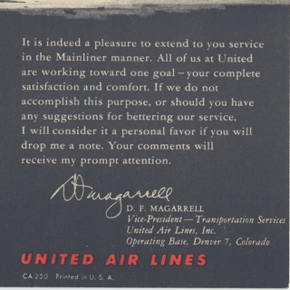 Image #2: flight information packet: United Air Lines