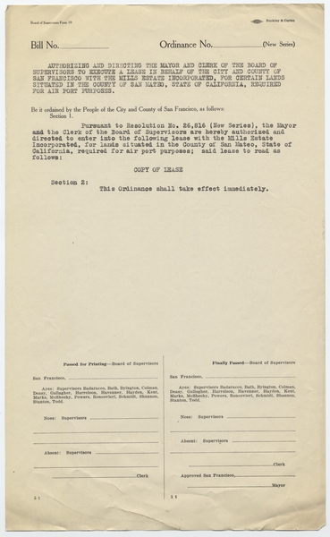 Image: lease draft: City and County of San Francisco, Mills Estate Incorporated