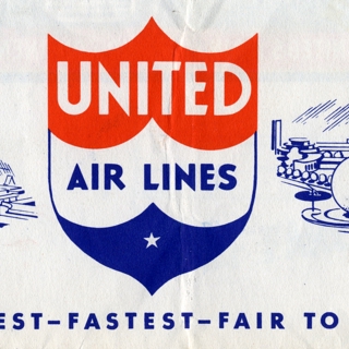 Image #1: ticket jacket and ticket stub: United Air Lines
