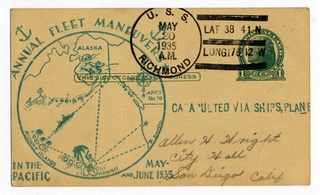 Image: airmail flight cover: USS Richmond, May 20, 1935