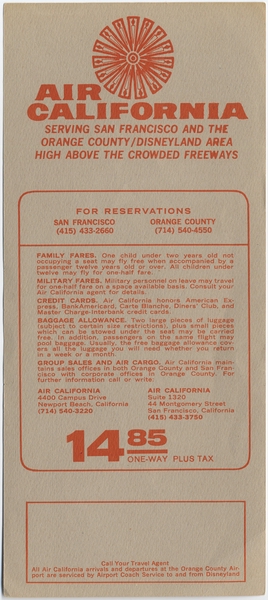 Image: timetable: Air California