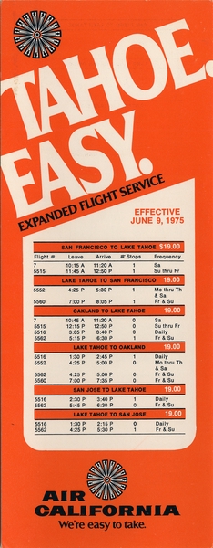 Image: timetable: Air California