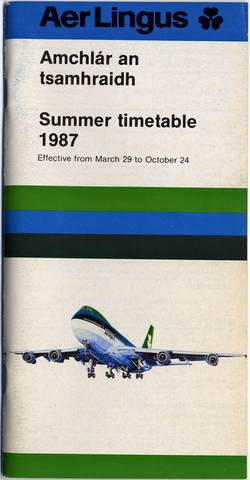Timetable: Aer Lingus, summer schedule