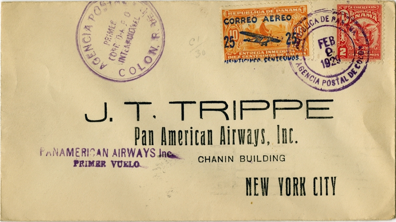Image: airmail flight cover: Pan American Airways