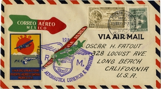 Image: airmail flight cover: Pan American Airways, Mexicana