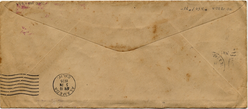 Image: airmail flight cover: Pan American Airways, first Pacific survey flight, California - Hawaii route