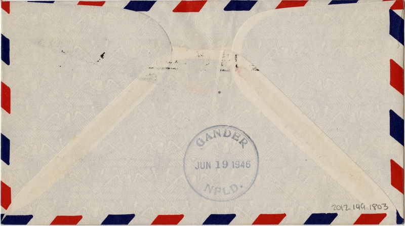 Image: airmail flight cover: Pan American World Airways, Brussels - Gander route