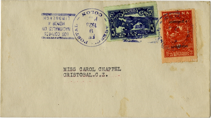 Image: airmail flight cover: Charles Lindbergh flight