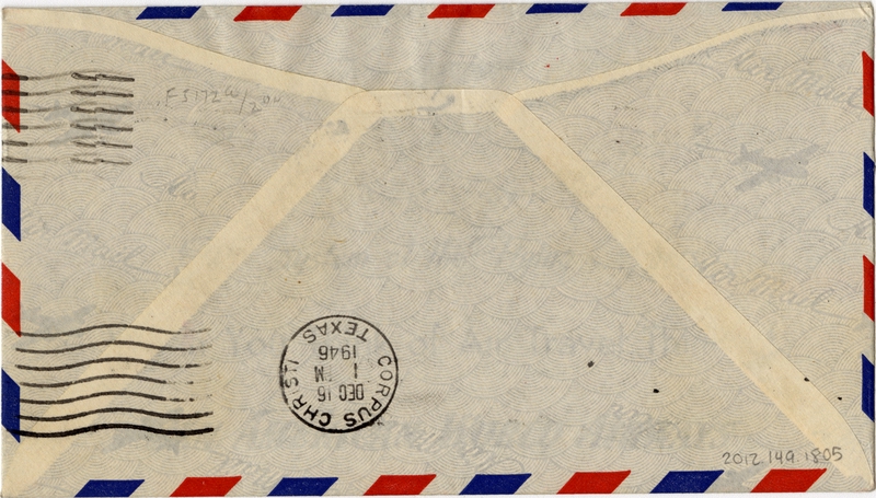 Image: airmail flight cover: Pan American World Airways, Balboa, Canal Zone - Corpus Christi route